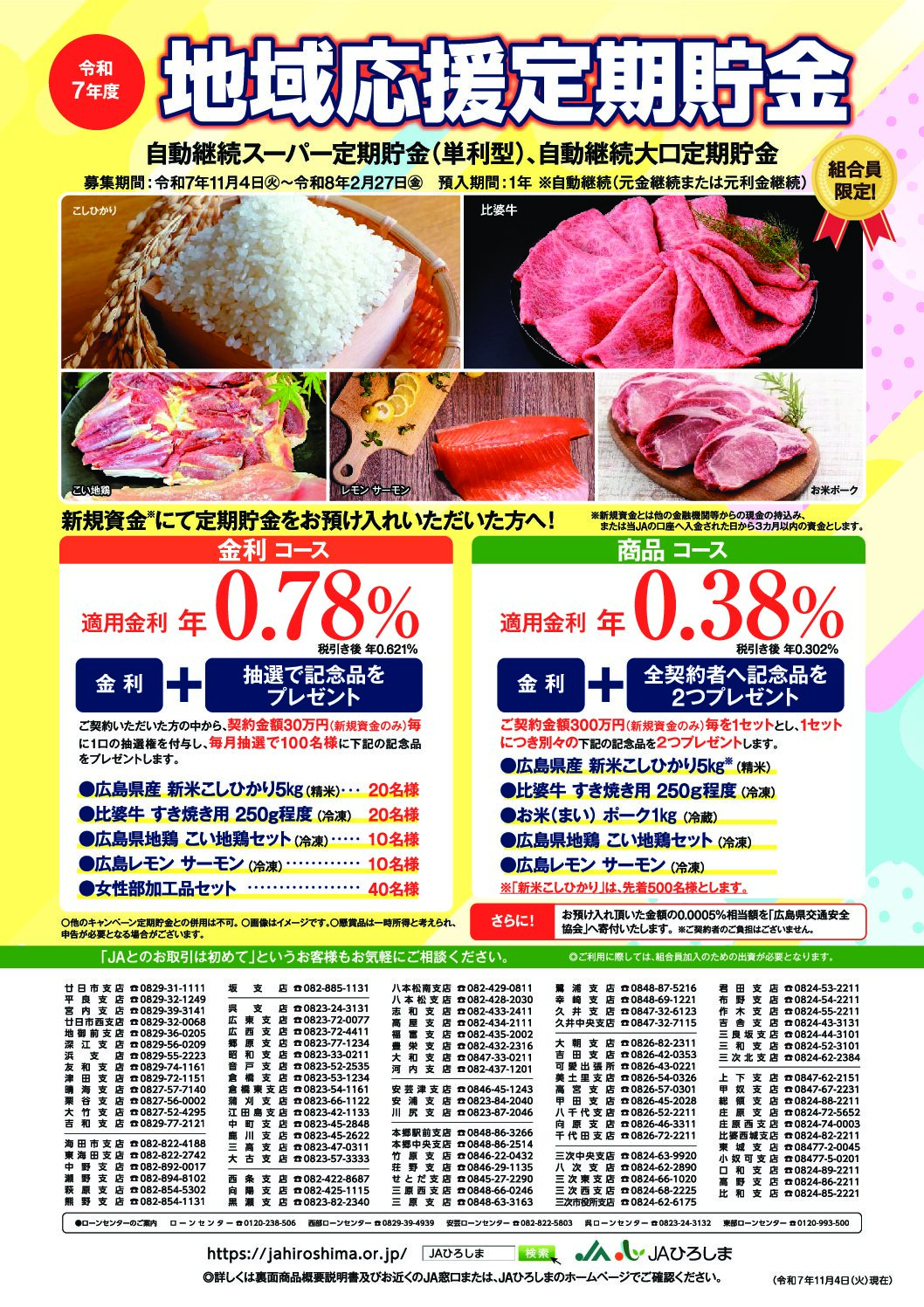 地域応援定期貯金